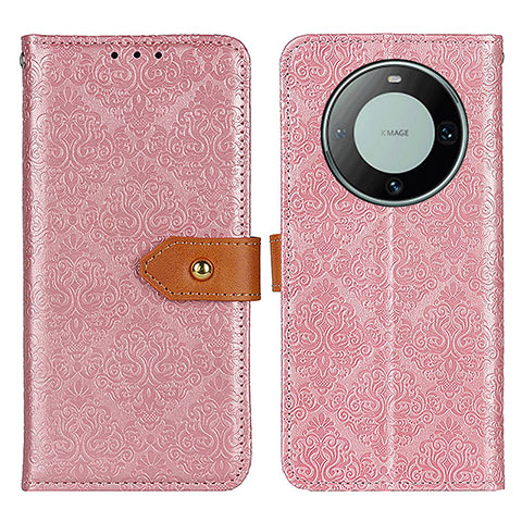 Coque Portefeuille Livre Cuir Etui Clapet K05Z pour Huawei Mate 60 Pro Rose