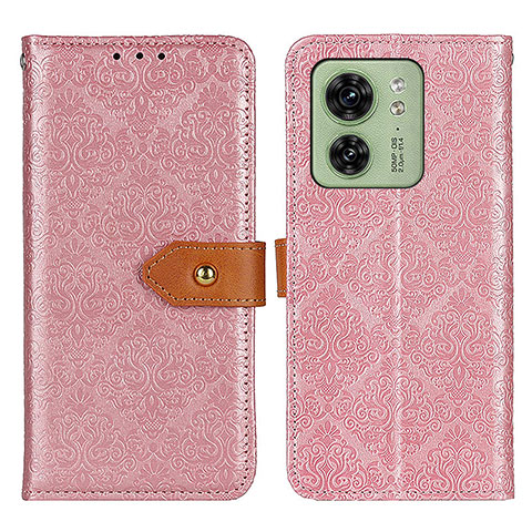 Coque Portefeuille Livre Cuir Etui Clapet K05Z pour Motorola Moto Edge 40 5G Rose