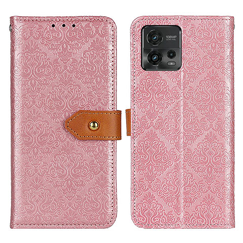 Coque Portefeuille Livre Cuir Etui Clapet K05Z pour Motorola Moto G72 Rose