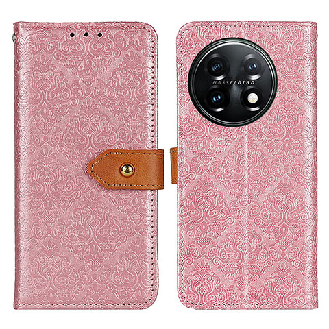 Coque Portefeuille Livre Cuir Etui Clapet K05Z pour OnePlus 11 5G Rose