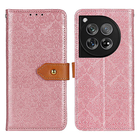 Coque Portefeuille Livre Cuir Etui Clapet K05Z pour OnePlus 12 5G Rose