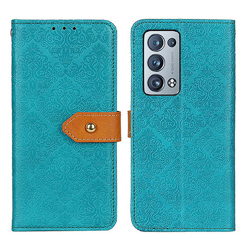 Coque Portefeuille Livre Cuir Etui Clapet K05Z pour Oppo Reno6 Pro+ Plus 5G Vert