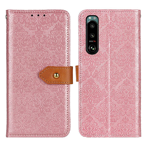 Coque Portefeuille Livre Cuir Etui Clapet K05Z pour Sony Xperia 5 III Rose