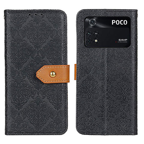 Coque Portefeuille Livre Cuir Etui Clapet K05Z pour Xiaomi Poco M4 Pro 4G Noir