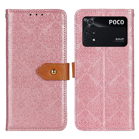 Coque Portefeuille Livre Cuir Etui Clapet K05Z pour Xiaomi Poco M4 Pro 4G Rose