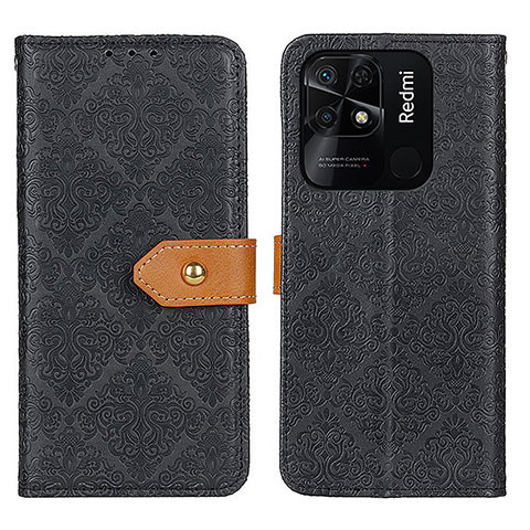 Coque Portefeuille Livre Cuir Etui Clapet K05Z pour Xiaomi Redmi 10 India Noir