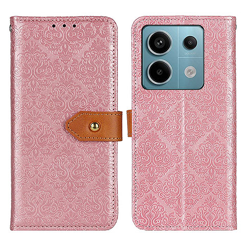 Coque Portefeuille Livre Cuir Etui Clapet K05Z pour Xiaomi Redmi Note 13 Pro 5G Rose