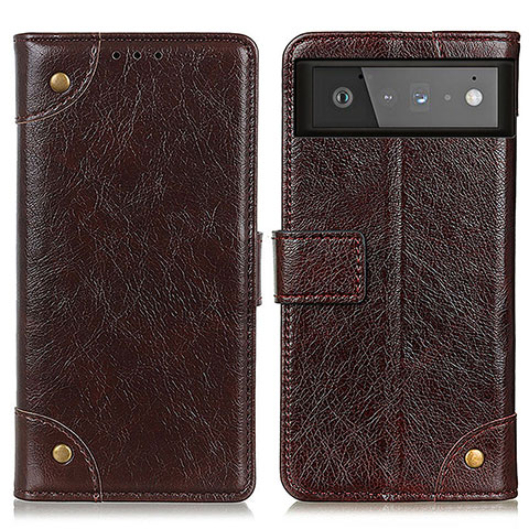 Coque Portefeuille Livre Cuir Etui Clapet K06Z pour Google Pixel 6 5G Marron