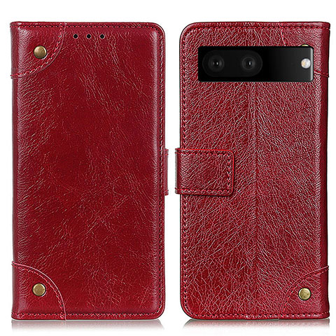 Coque Portefeuille Livre Cuir Etui Clapet K06Z pour Google Pixel 7 5G Rouge