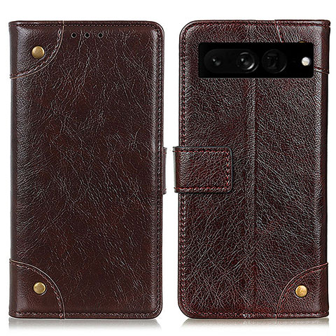 Coque Portefeuille Livre Cuir Etui Clapet K06Z pour Google Pixel 7 Pro 5G Marron