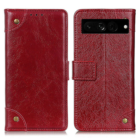 Coque Portefeuille Livre Cuir Etui Clapet K06Z pour Google Pixel 7 Pro 5G Rouge