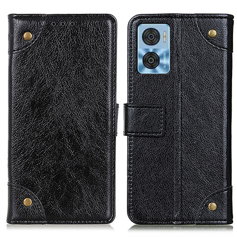 Coque Portefeuille Livre Cuir Etui Clapet K06Z pour Motorola Moto E22 Noir