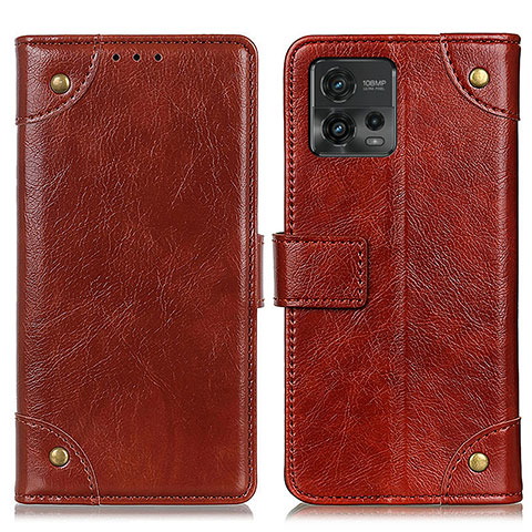 Coque Portefeuille Livre Cuir Etui Clapet K06Z pour Motorola Moto G72 Brun Clair