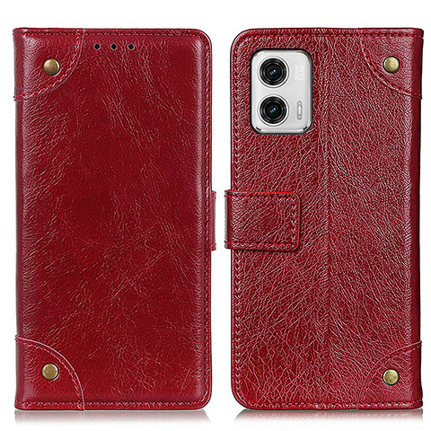 Coque Portefeuille Livre Cuir Etui Clapet K06Z pour Motorola Moto G73 5G Rouge