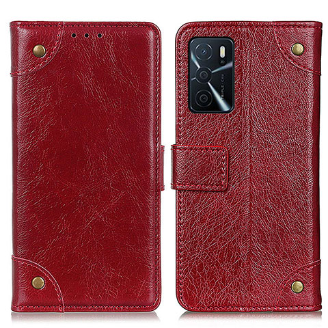 Coque Portefeuille Livre Cuir Etui Clapet K06Z pour Oppo A16 Rouge