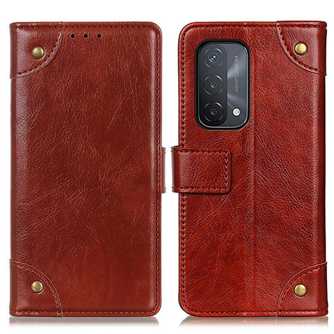 Coque Portefeuille Livre Cuir Etui Clapet K06Z pour Oppo A93 5G Brun Clair