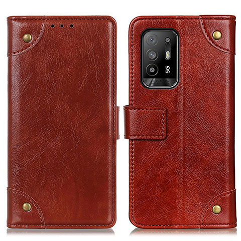 Coque Portefeuille Livre Cuir Etui Clapet K06Z pour Oppo A95 5G Brun Clair