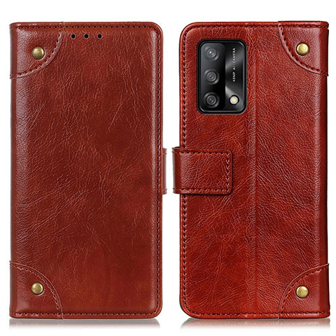 Coque Portefeuille Livre Cuir Etui Clapet K06Z pour Oppo F19 Brun Clair