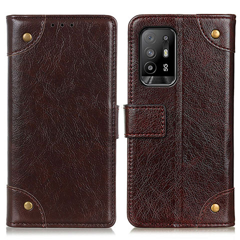 Coque Portefeuille Livre Cuir Etui Clapet K06Z pour Oppo F19 Pro+ Plus 5G Marron