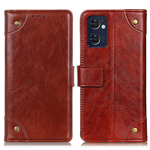 Coque Portefeuille Livre Cuir Etui Clapet K06Z pour Oppo Find X5 Lite 5G Brun Clair