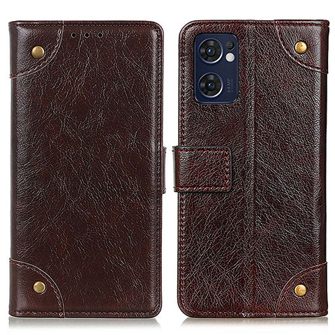 Coque Portefeuille Livre Cuir Etui Clapet K06Z pour Oppo Find X5 Lite 5G Marron