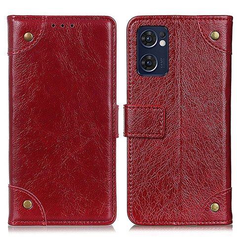 Coque Portefeuille Livre Cuir Etui Clapet K06Z pour Oppo Find X5 Lite 5G Rouge