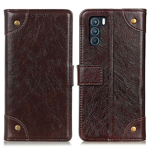 Coque Portefeuille Livre Cuir Etui Clapet K06Z pour Oppo K9 Pro 5G Marron