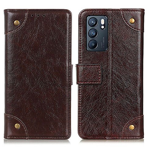 Coque Portefeuille Livre Cuir Etui Clapet K06Z pour Oppo Reno6 5G Marron