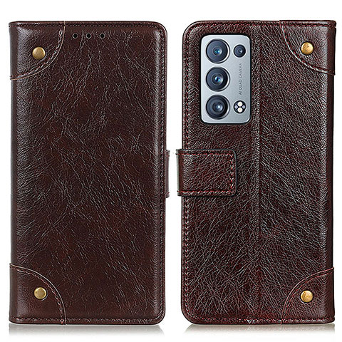 Coque Portefeuille Livre Cuir Etui Clapet K06Z pour Oppo Reno6 Pro+ Plus 5G Marron