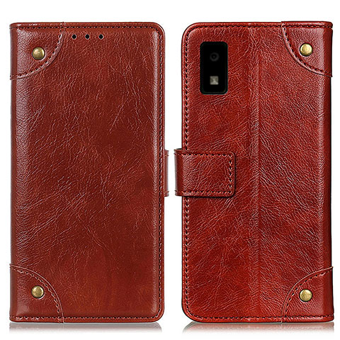 Coque Portefeuille Livre Cuir Etui Clapet K06Z pour Sharp Aquos wish Brun Clair