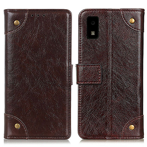 Coque Portefeuille Livre Cuir Etui Clapet K06Z pour Sharp Aquos wish Marron