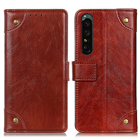 Coque Portefeuille Livre Cuir Etui Clapet K06Z pour Sony Xperia 1 IV Brun Clair