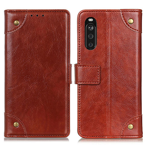 Coque Portefeuille Livre Cuir Etui Clapet K06Z pour Sony Xperia 10 III Brun Clair