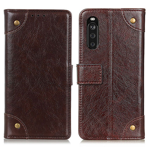 Coque Portefeuille Livre Cuir Etui Clapet K06Z pour Sony Xperia 10 III SOG04 Marron