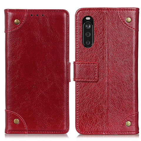 Coque Portefeuille Livre Cuir Etui Clapet K06Z pour Sony Xperia 10 III SOG04 Rouge