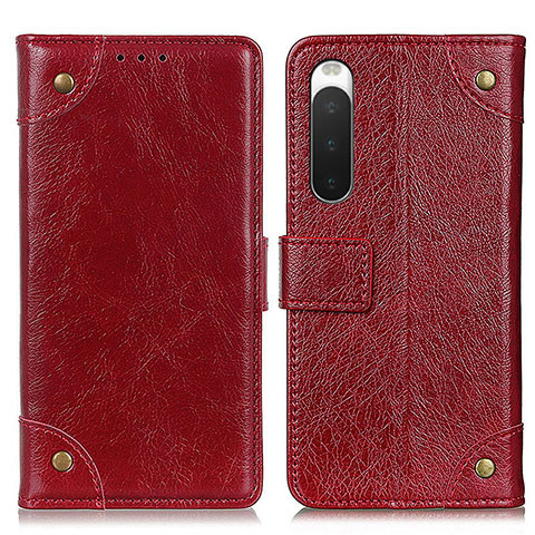 Coque Portefeuille Livre Cuir Etui Clapet K06Z pour Sony Xperia 10 IV Rouge