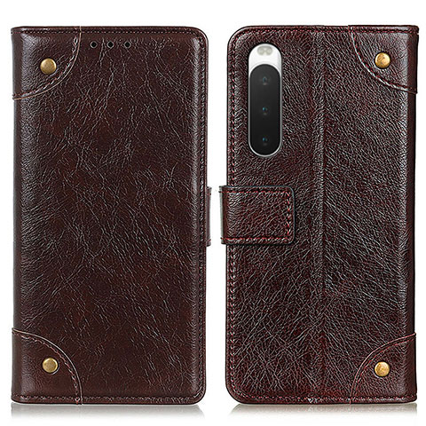 Coque Portefeuille Livre Cuir Etui Clapet K06Z pour Sony Xperia 10 IV SOG07 Marron