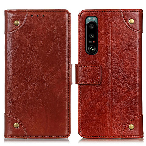 Coque Portefeuille Livre Cuir Etui Clapet K06Z pour Sony Xperia 5 III SO-53B Brun Clair