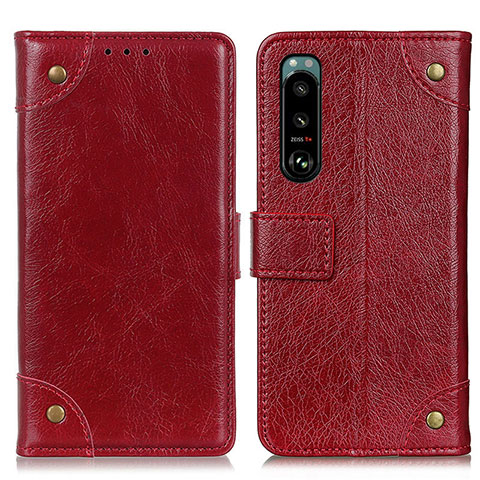 Coque Portefeuille Livre Cuir Etui Clapet K06Z pour Sony Xperia 5 III SO-53B Rouge