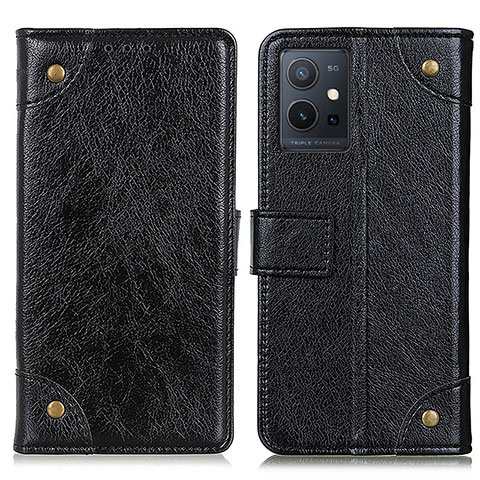 Coque Portefeuille Livre Cuir Etui Clapet K06Z pour Vivo Y30 5G Noir