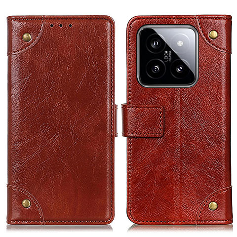 Coque Portefeuille Livre Cuir Etui Clapet K06Z pour Xiaomi Mi 14 5G Brun Clair