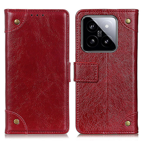 Coque Portefeuille Livre Cuir Etui Clapet K06Z pour Xiaomi Mi 14 5G Rouge