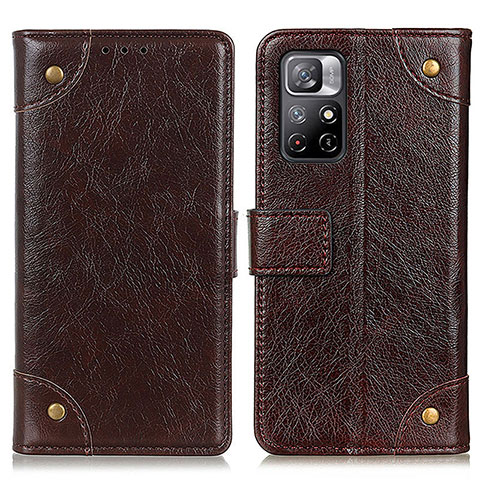 Coque Portefeuille Livre Cuir Etui Clapet K06Z pour Xiaomi Poco M4 Pro 5G Marron