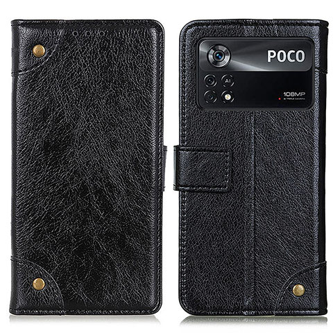 Coque Portefeuille Livre Cuir Etui Clapet K06Z pour Xiaomi Poco X4 Pro 5G Noir