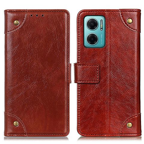 Coque Portefeuille Livre Cuir Etui Clapet K06Z pour Xiaomi Redmi 10 5G Brun Clair