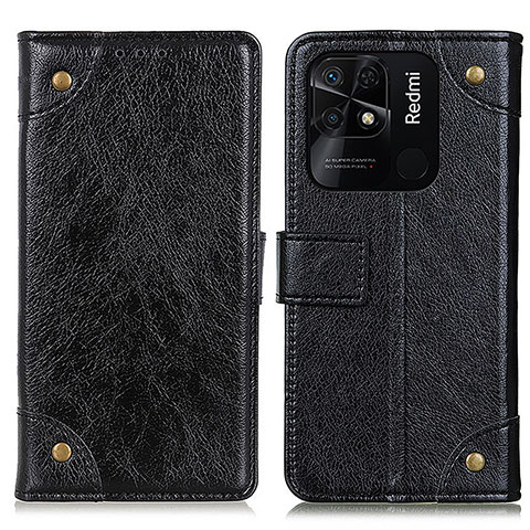 Coque Portefeuille Livre Cuir Etui Clapet K06Z pour Xiaomi Redmi 10 India Noir