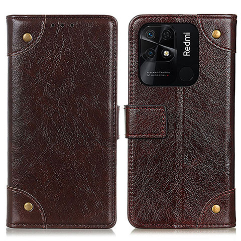 Coque Portefeuille Livre Cuir Etui Clapet K06Z pour Xiaomi Redmi 10 Power Marron