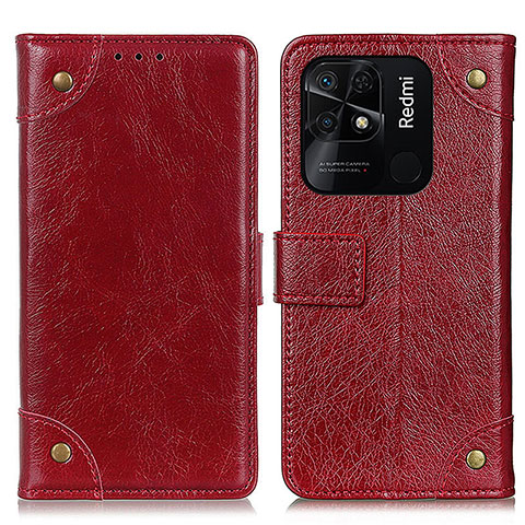 Coque Portefeuille Livre Cuir Etui Clapet K06Z pour Xiaomi Redmi 10 Power Rouge