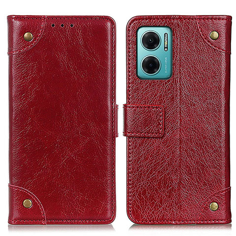 Coque Portefeuille Livre Cuir Etui Clapet K06Z pour Xiaomi Redmi 10 Prime Plus 5G Rouge