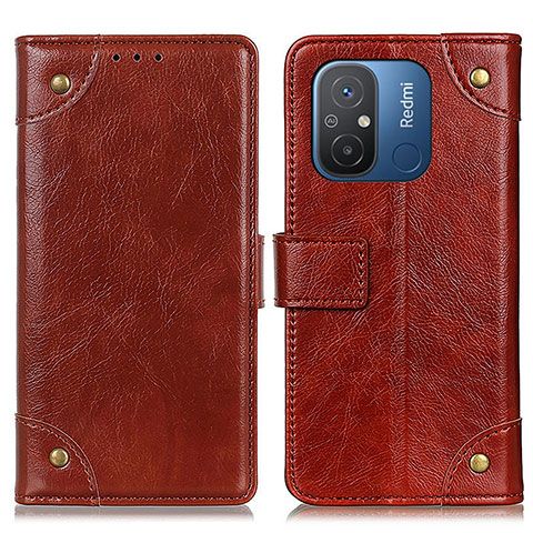 Coque Portefeuille Livre Cuir Etui Clapet K06Z pour Xiaomi Redmi 12C 4G Brun Clair